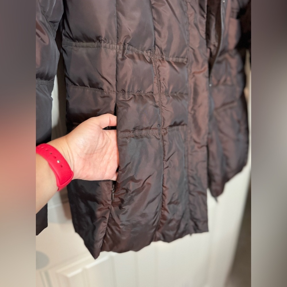 Eddie Bauer Chocolate Brown Fur-Collar Ski Jacket - Picture 3 of 12